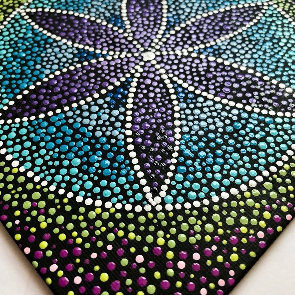 Original Art 6 x 6 Dotism Abstract Mandala -Signed - Picture 6 of 7